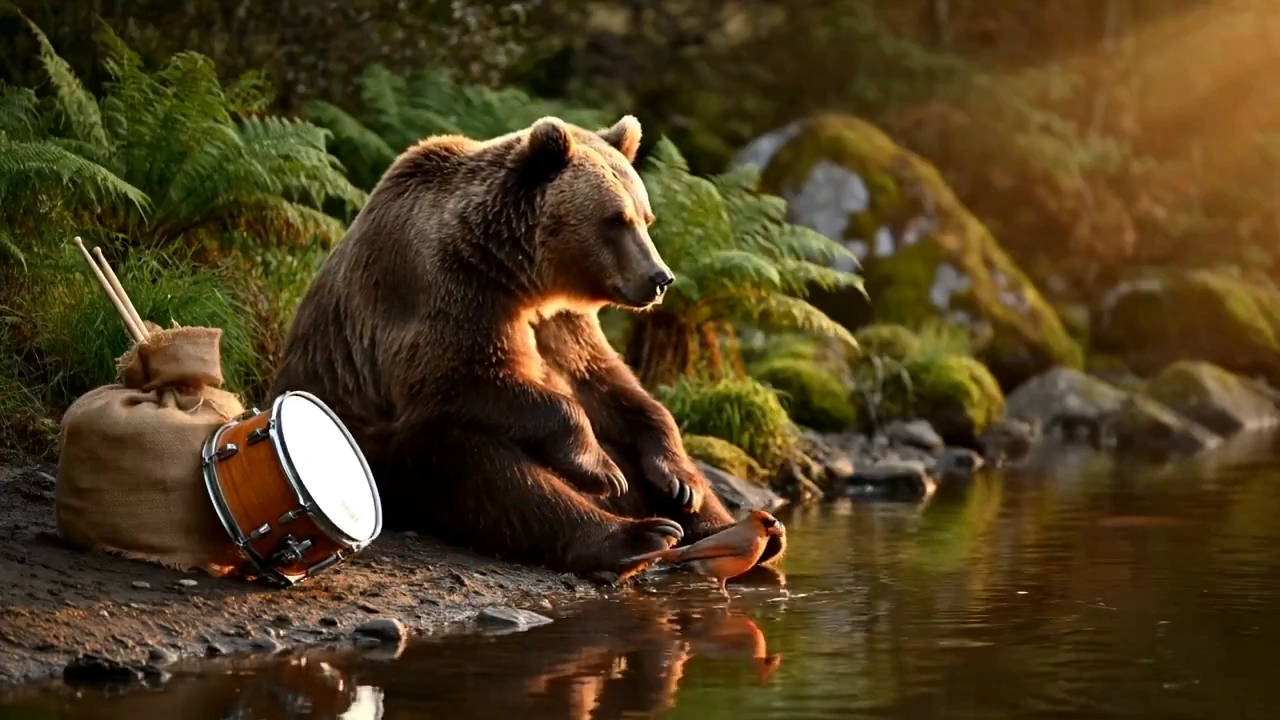 Bear + bird